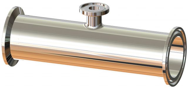 Clamp x Clamp x Clamp Short Reducing Tee - T7RMPS - PL Finish SF1